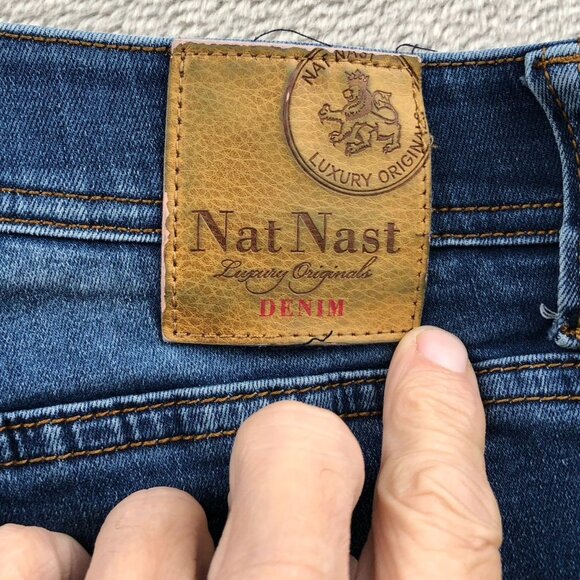 Nat Nast Men Jeans Size 32x30 Slim Straight Leg Casual Blue Denim Cotton Stretch - Picture 15 of 16